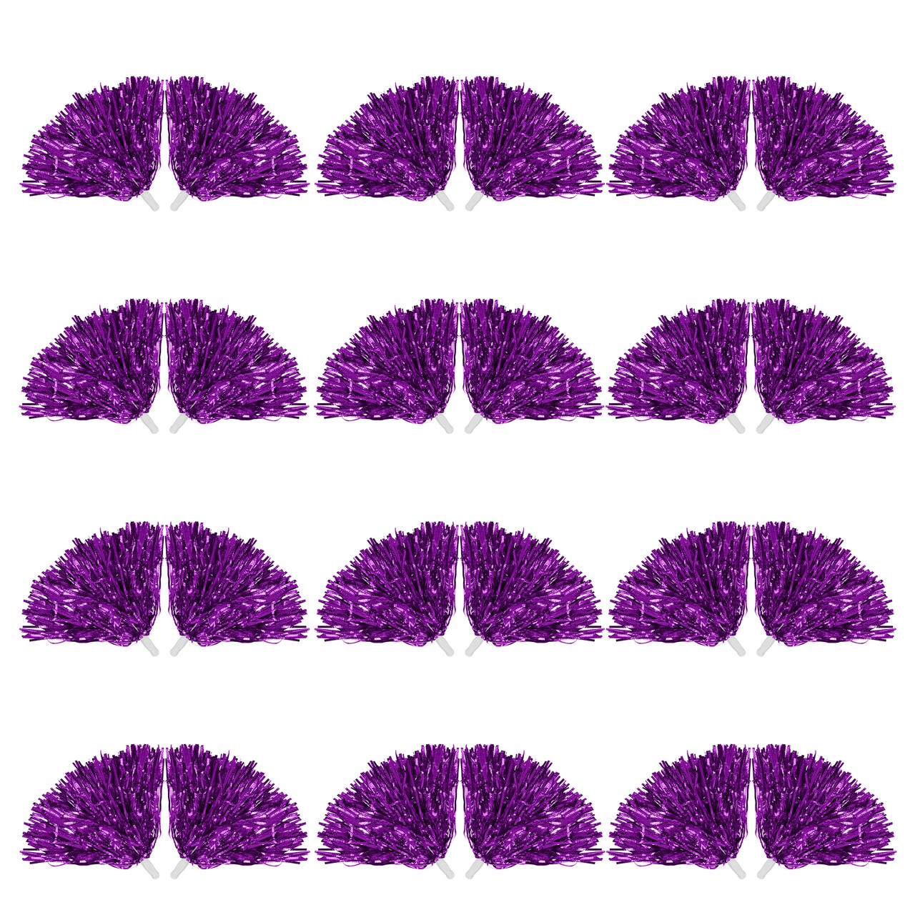 7Penn Cheerleader Pom - 12 Pair Colorful Metallic Cheer Dance Pom Shakers Set